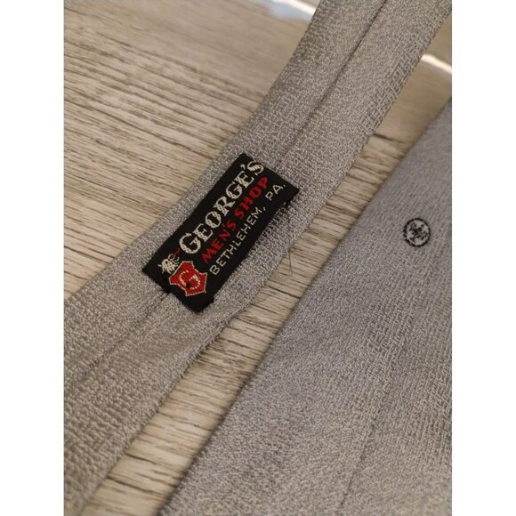 Vintage Superba Gray Rayon Mens Tie 54" By Georges Mens Shop Bethlehem PA - Picture 3 of 3